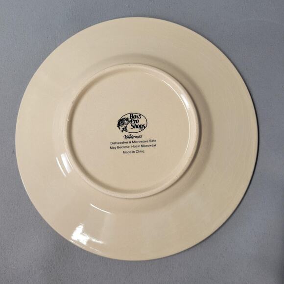 Bass Pro Shops Wilderness Salad Plate 7.5" Crackle Glaze Wildlife Animal Ceramic - Picture 6 of 11